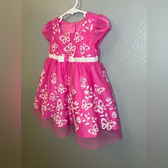 Jona Michelle Pink Butterfly Embroidered Tulle Dress | Size 12M - Picture 2 of 6